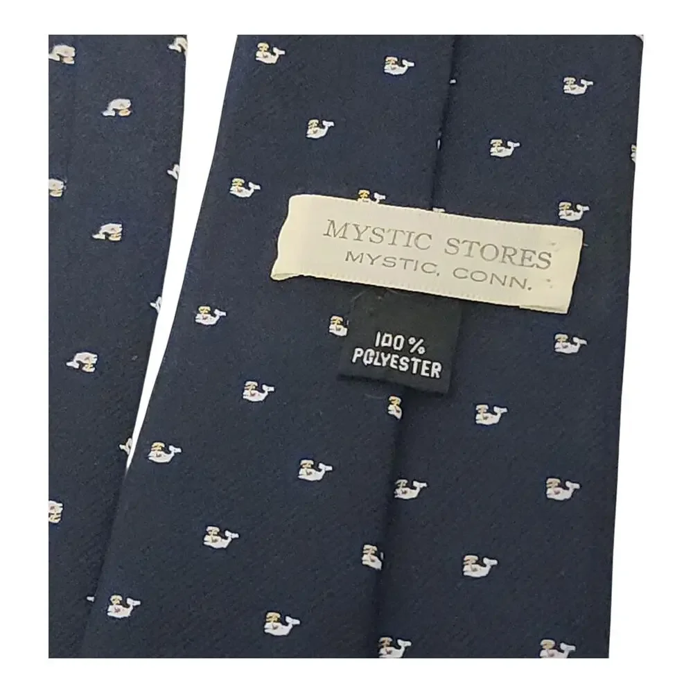 Mystic Stores Tie Mens Blue Duck Print Polyester Novelty Classic Necktie